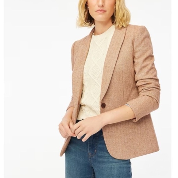 J Crew 2024 Classic Herringbone Holland Tan Blazer - Picture 1 of 9